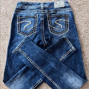 Suki Mid Super Skinny Silver Jeans